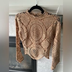 It’s Pink beige crocheted blouse